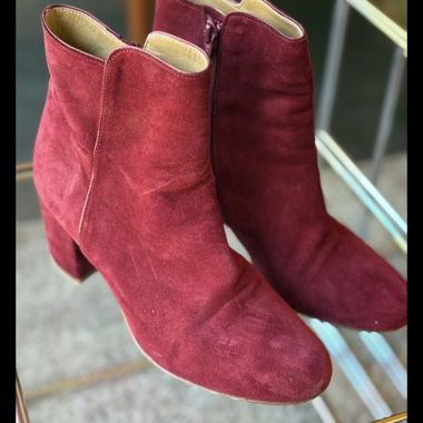Red Suede Ankle Boots