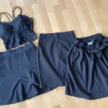 Ensemble jupe et top noir taille XS