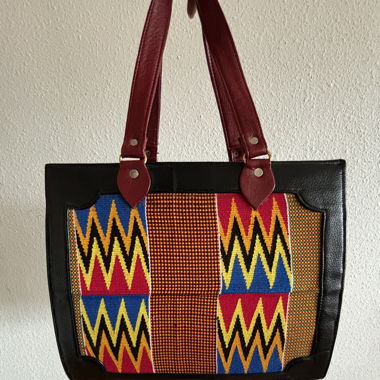 Handbag with african textile handmade