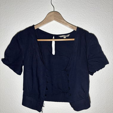 Blusa corta blu scuro CLOCKHOUSE taglia 34