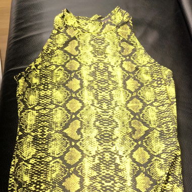 Yellow Neon Snake Print Bodysuit
