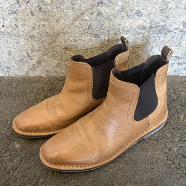 Braune Leder-Chelsea-Boots