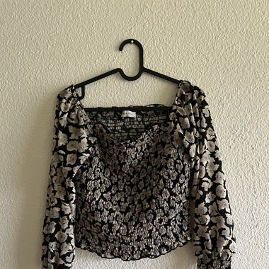Off Shoulder Blumen Bluse Farbig 