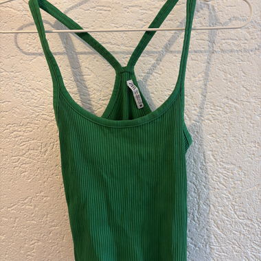 Débardeur côtelé vert