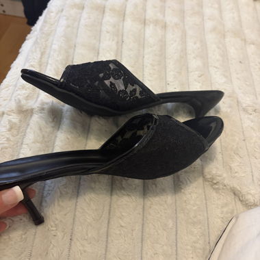 Schwarze High Heel Mules