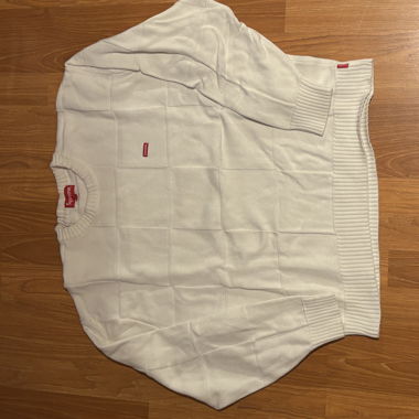 Pull tricot Supreme blanc