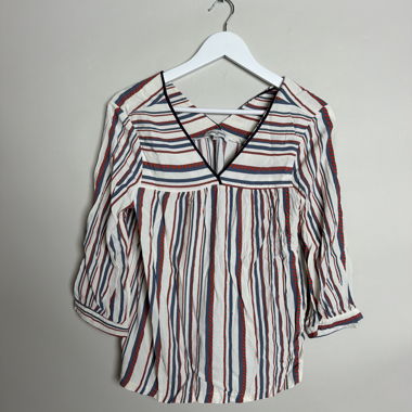 Striped V-Neck Blouse