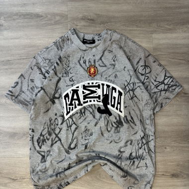 Balenciaga Skater Grey Cotton T-Shirt