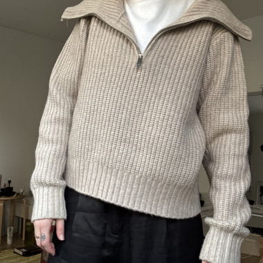Pull en maille beige