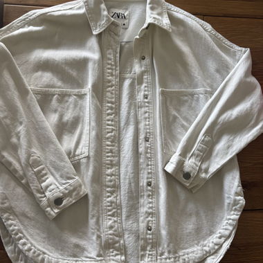 Chemise oversize Zara blanc cassé 