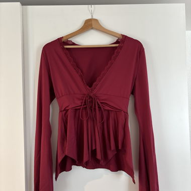 Burgundy Wrap Top