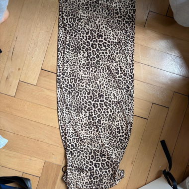 Bershka tight bandeau dress with leopard print