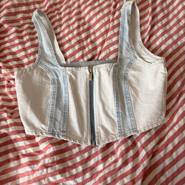 Top corsetto in jeans