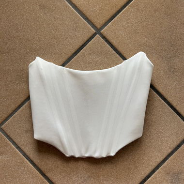 Rigid white corset with tulle size S
