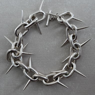 Tundo chain spike necklace silver