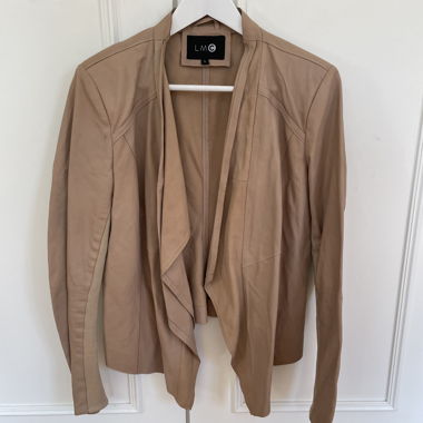 Lederjacke beige