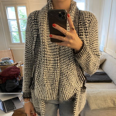 schwarz / weiss karierte Jacke