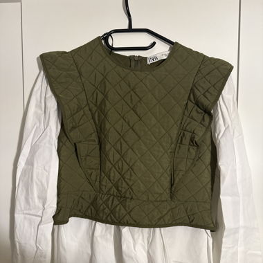 bluse weiss grün