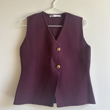 Gilet Zara viola senza maniche