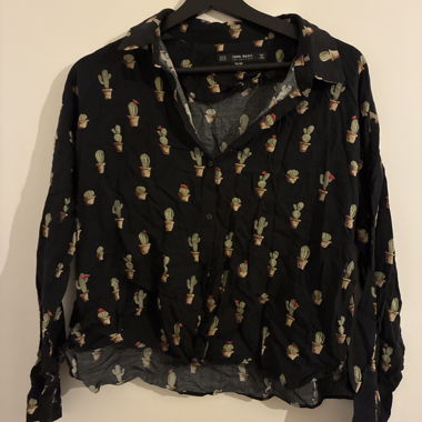 Zara Bluse mit Kaktus-Print