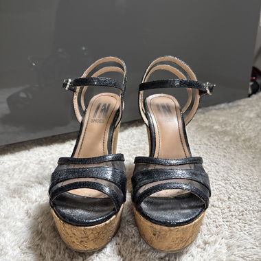 Black Platform Wedges Sandals