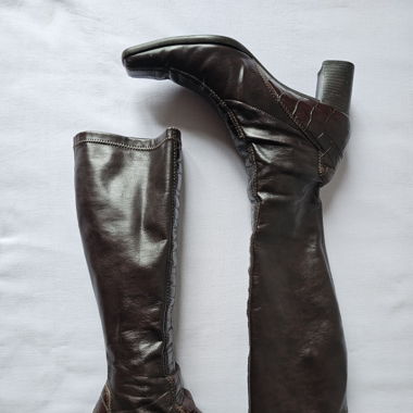 Croc Pattern Boots Square Toe  Gr. 39