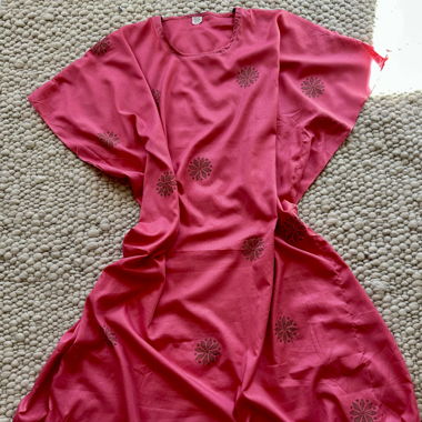 Luftiges Kaftan-Kleid in Pink – One Size