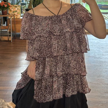japanisch vintage: lila fließendes Top