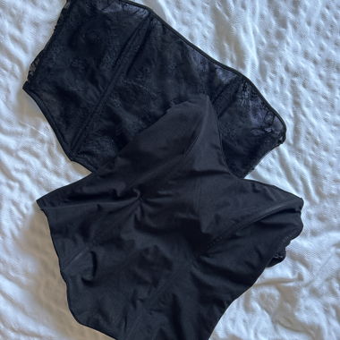 Two Black Bodysuit Corsets