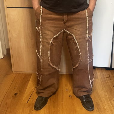 Pantalon large marron