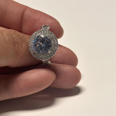 Anello Halo S925 con pietra centrale in CZ brillante