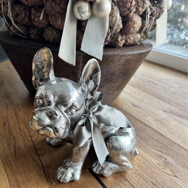 Figura decorativa per cani / Bulldog argento