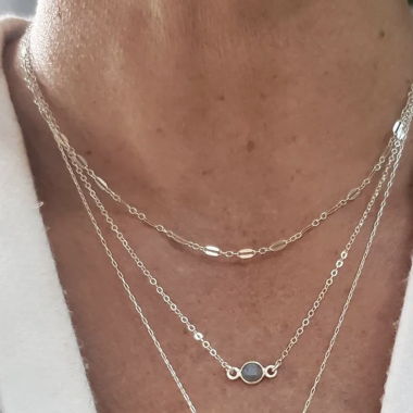 Layered silver necklace