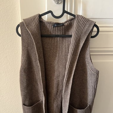 Brown Vest with Hood - Korean Brand