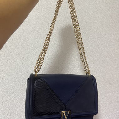 Borsa a catena blu scuro