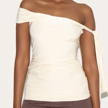 Cream Asymmetrical Top