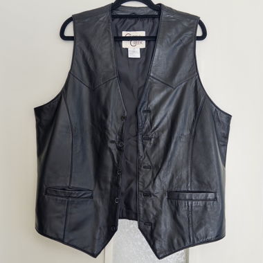 gilet nero in vera pelle Cr¡pple Creek