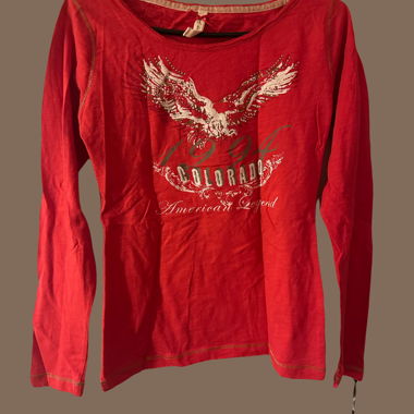 Red long sleeve with design
