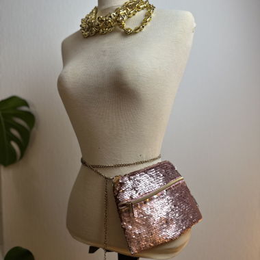 Sac ceinture pailleté rose stylelab 