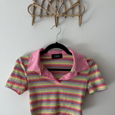 Colorful Striped Crop Top
