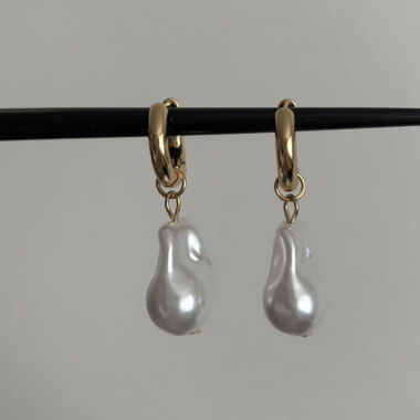 earrings pearl / gold (material steel)