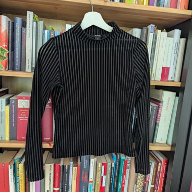 Samt Mesh Shirt Monki schwarz 