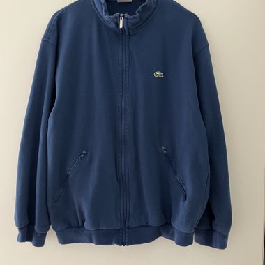 Cardigan Lacoste con zip blu