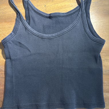 Black Ribbed Tank Top