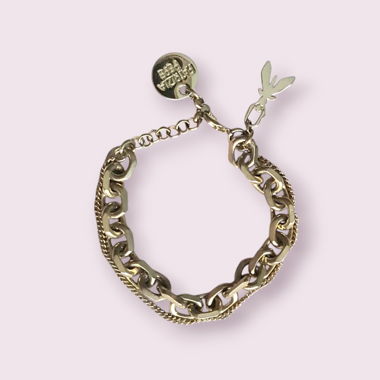 Bracelet doré Patrizia Pepe, double chaîne