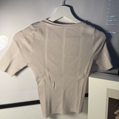 H&M top manica corta beige / scollatura posteriore / S