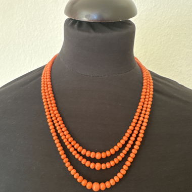 Corallo vintage - collana di perle autentica