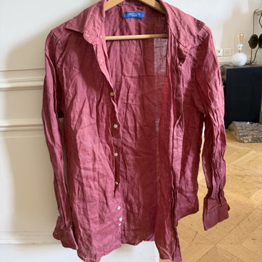 Camicia in lino rosa S