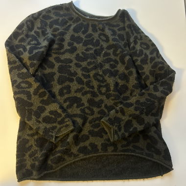 AMISU Leopard-Strickpullover Grün L
