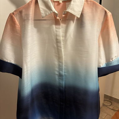 Maje Ombré Sheer Blouse L - Elegant Summer Style